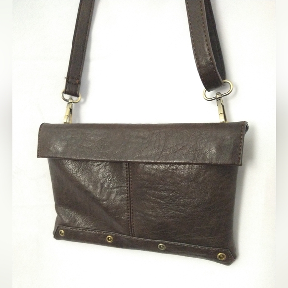 Joy Susan Kiara Brown Vegan Leather Convertible Crossbody/Wristlet Bag - Picture 2 of 6